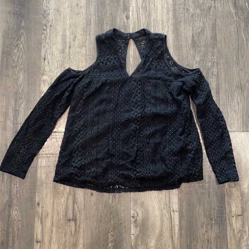 Dressy Black Laced Long Sleeve